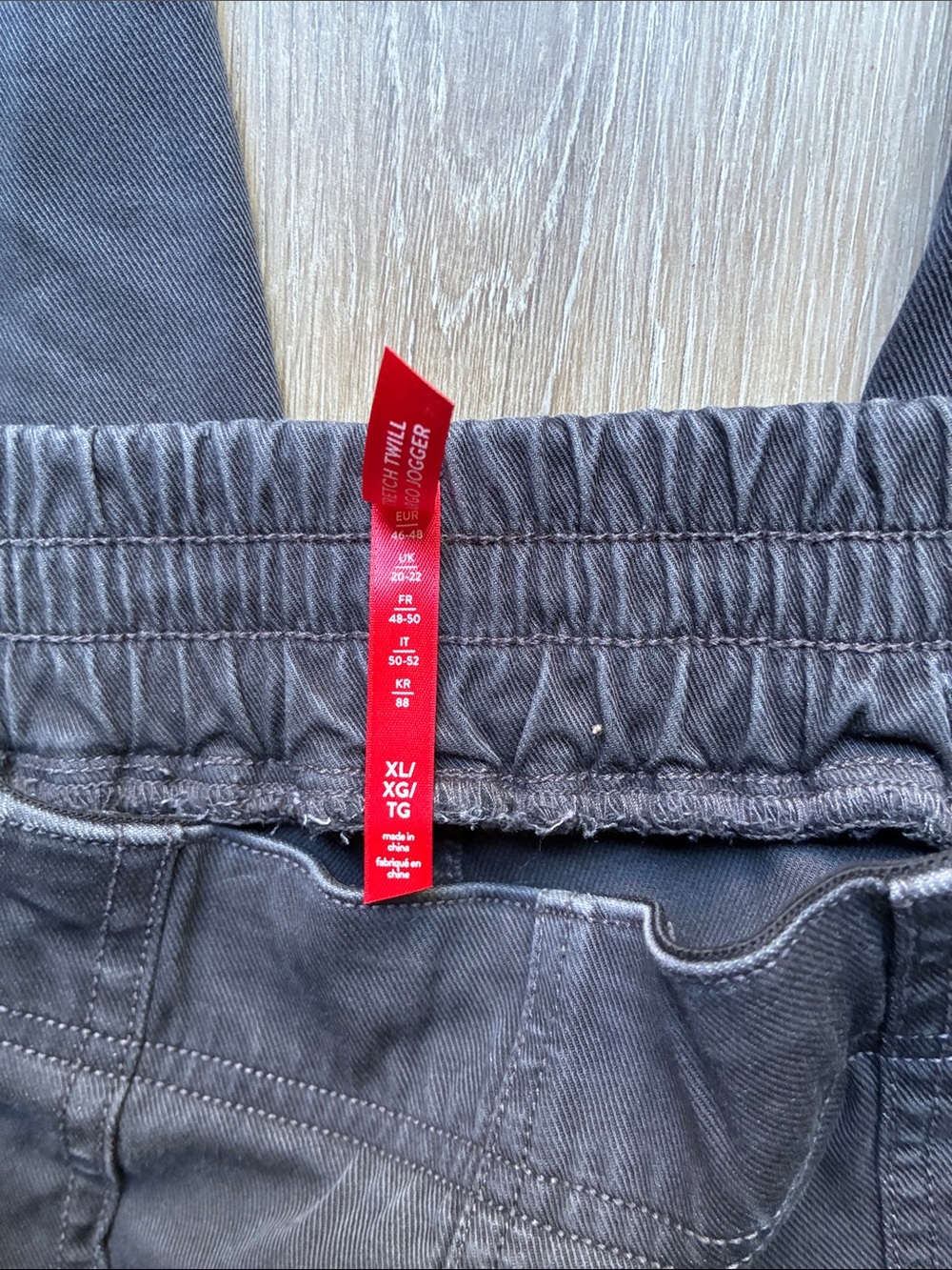 Spanx XL black/ Dark Gray Elastic Waist jogger Utility Pants cotton twill - Picture 4 of 5